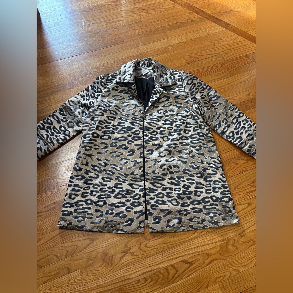 CHICOs Jacquard Cheetah Print Swing Jacket Size 2 (Equivalent to M)